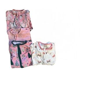 Little sleepies kyte posh peanut bamboo baby toddler girl pajama sleepers